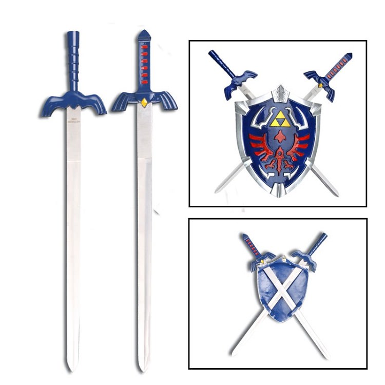 Legend Of Zelda Hylian Shield & Link Swords Wall Display Set - Tophatter's Army Products & Self Defense Collectible Weapons - Tophatter Daily Deals