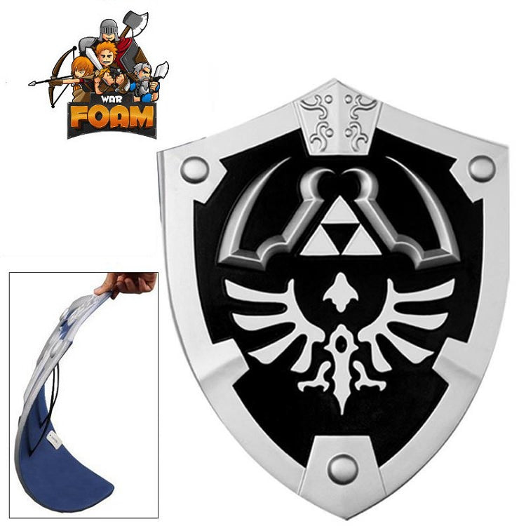 Dark Knight Master Legend of Zelda Foam Shield with Strap Link Hylian LARP Collectible Weapons - Tophatter Daily Deals