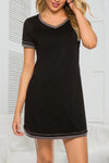 Contrast Trim Short Sleeve Lounge Dress Black Sleep Dresses Apparel & Accessories Fast Shipping Free Shipping H#Y HOT DEALS HOME PAGE Lingerie Sleepwear Loungewear New Deals sexy lingerie Ship From Overseas Ship from USA Sleep Sleep Dresses sleepwear Sleepwear & Loungewear USA USA STOCK women lingerie Women's Fashion - Tophatter Daily Deals And Savings