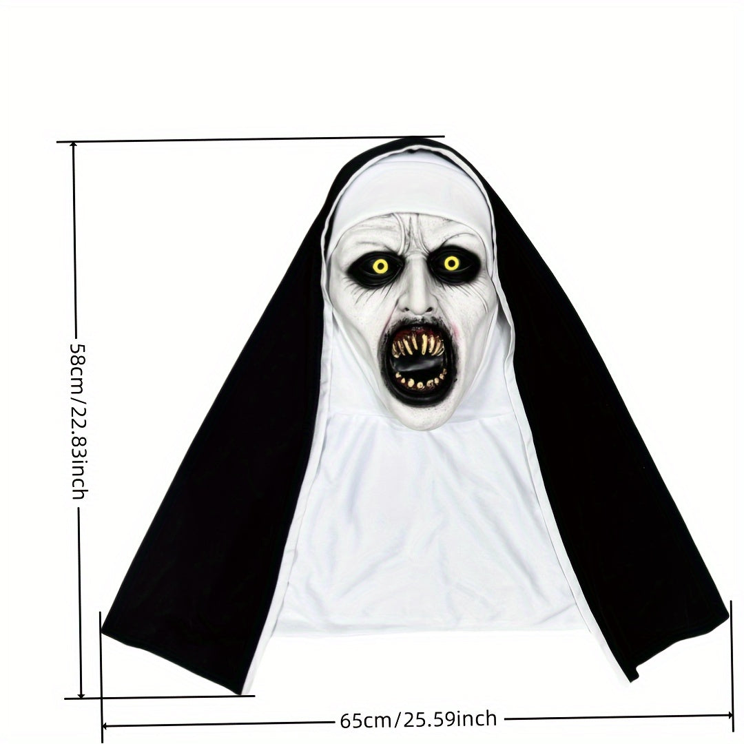 Synthetic Latex Spooky Nun Mask Halloween Costume Halloween - Tophatter Daily Deals
