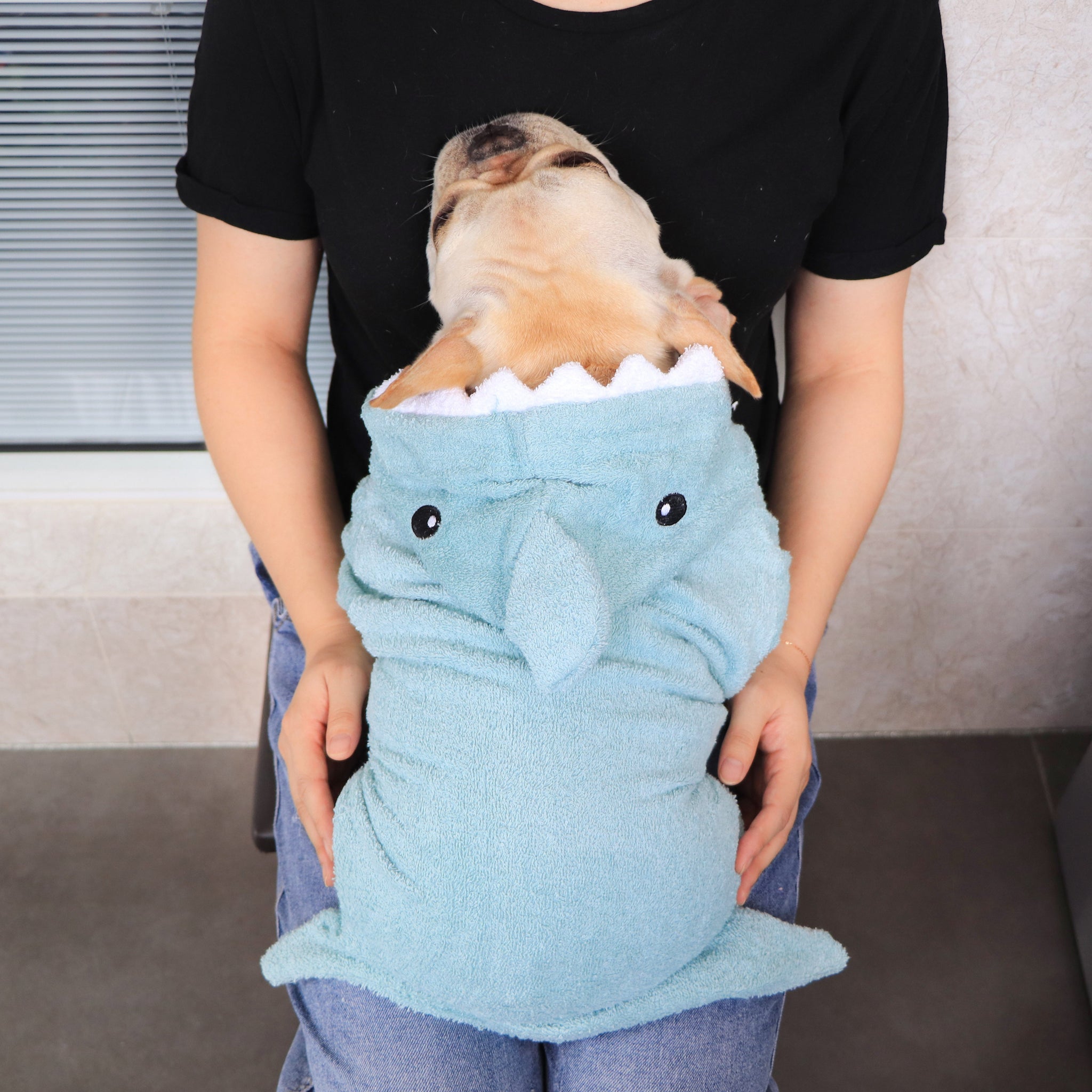 Bathing Supplies Quick Drying Absorbent Towel Pet Bathrobe Blue 0 - Tophatter Daily Deals