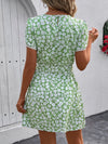 Floral Round Neck Petal Sleeve Mini Dress Casual Dresses - Tophatter Daily Deals