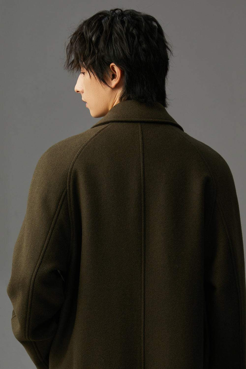 Warm Structured Men’s Wool Coat - Midlength, Double Sided 3D Changing Face Moving Picture Frame - Tophatter Daily Deals