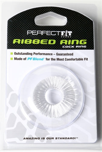 Perfect Fit Ribbed Clear Silicone Stretchy Ring – Stretchy Cock Ring > Cock Ring > Single - Tophatter Daily Deals