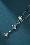 925 Sterling Silver 3 Star Drop Pendant Necklace Necklaces - Tophatter Daily Deals