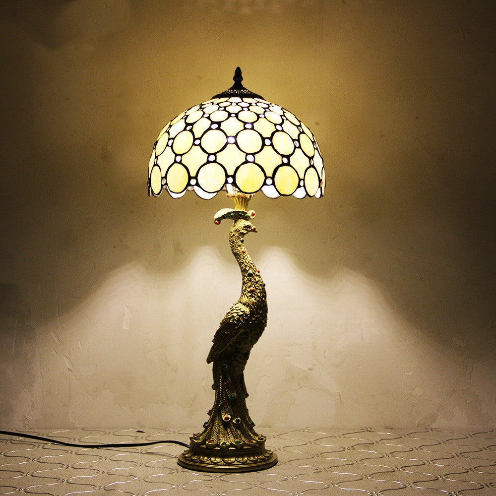 Bedroom Hotel Bedside Peacock Base Table Lamp LHJTD128539B US 0 - Tophatter Daily Deals