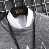Soft Men's Sweater - Round Neck Argyle, Acrylic, Winter 3D Changing Face Moving Picture Frame - Tophatter Daily Deals
