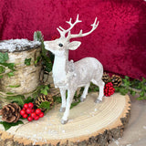 Beautiful Resin Reindeer Ornament | Deer Stag Figurine Christmas Statue - 21cm Ornament - Tophatter Daily Deals