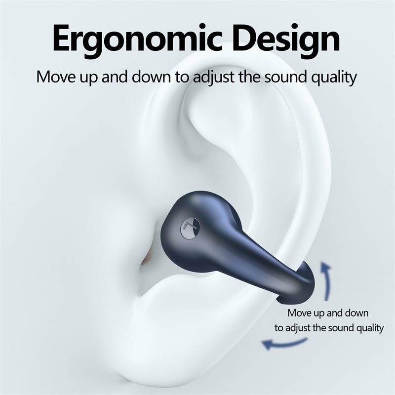 Bone Conduction Headphones TWS Earbuds Ear Clip Bluetooth 5.3 Touch Wireless Earphone In-Ear Bass HIFI Sports Headset 0 - Tophatter Daily Deals