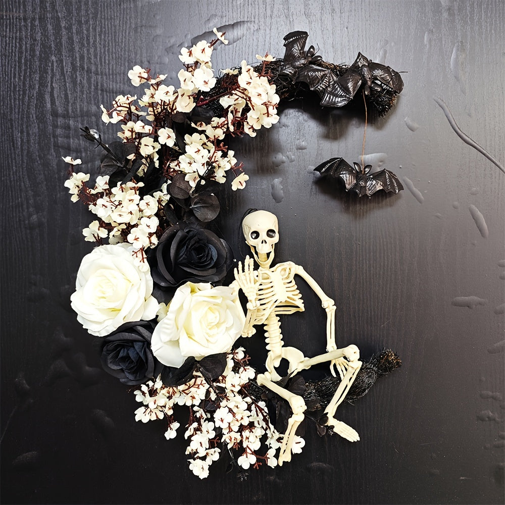Gothic Halloween Wreath Skull Bats Halloween - Tophatter Daily Deals