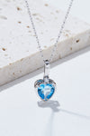 Topaz Heart Pendant Necklace Sky Blue One Size Necklaces - Tophatter Daily Deals