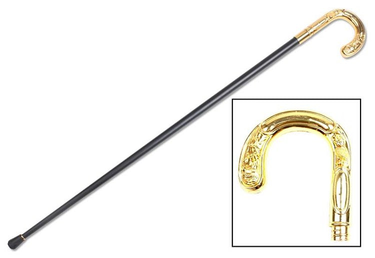 Golden Rod Walking Cane Sword - TOPHATTER'S ARMORY DEALS Collectible Weapons - Tophatter Daily Deals