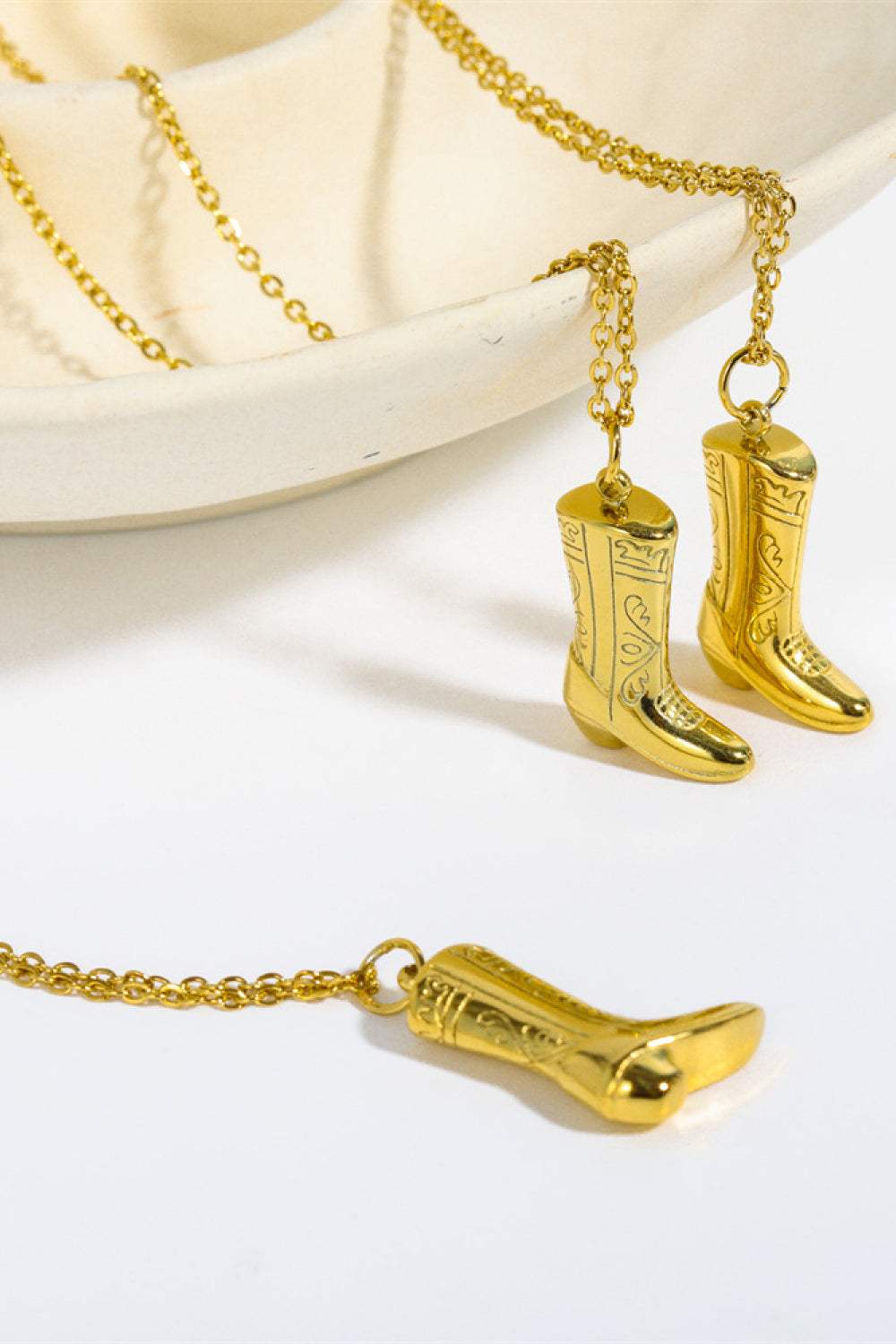 Cowboy Boot Pendant Stainless Steel Necklace Necklaces - Tophatter Daily Deals