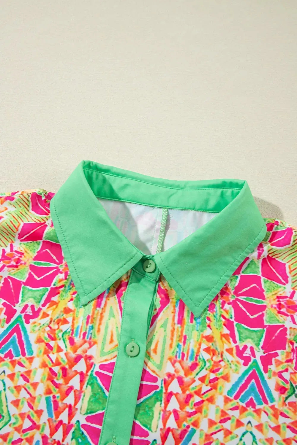 Printed Button Up Short Sleeve Mini Dress Casual Dresses - Tophatter Daily Deals