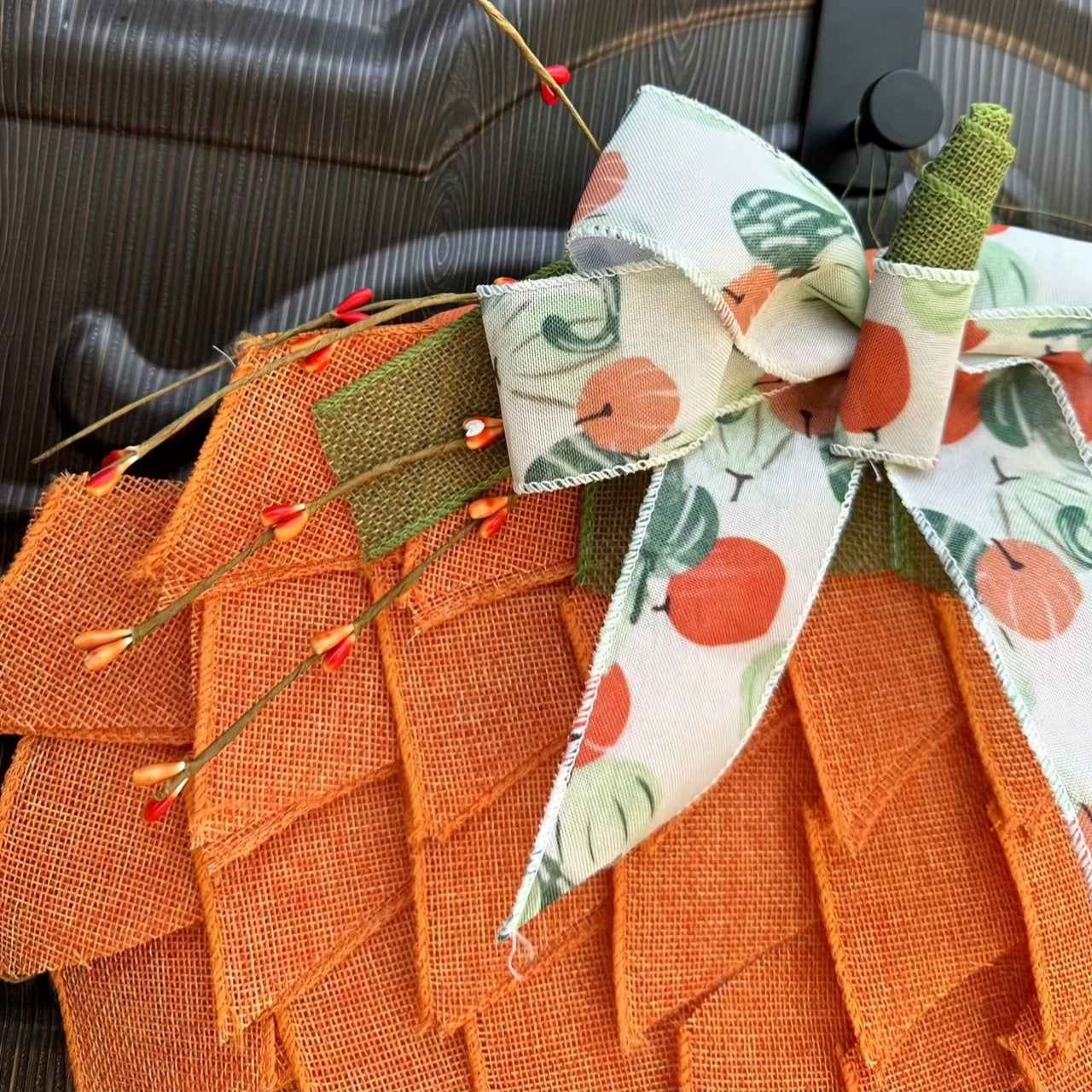 Halloween Pumpkin Wreath Door Decoration Halloween - Tophatter Daily Deals