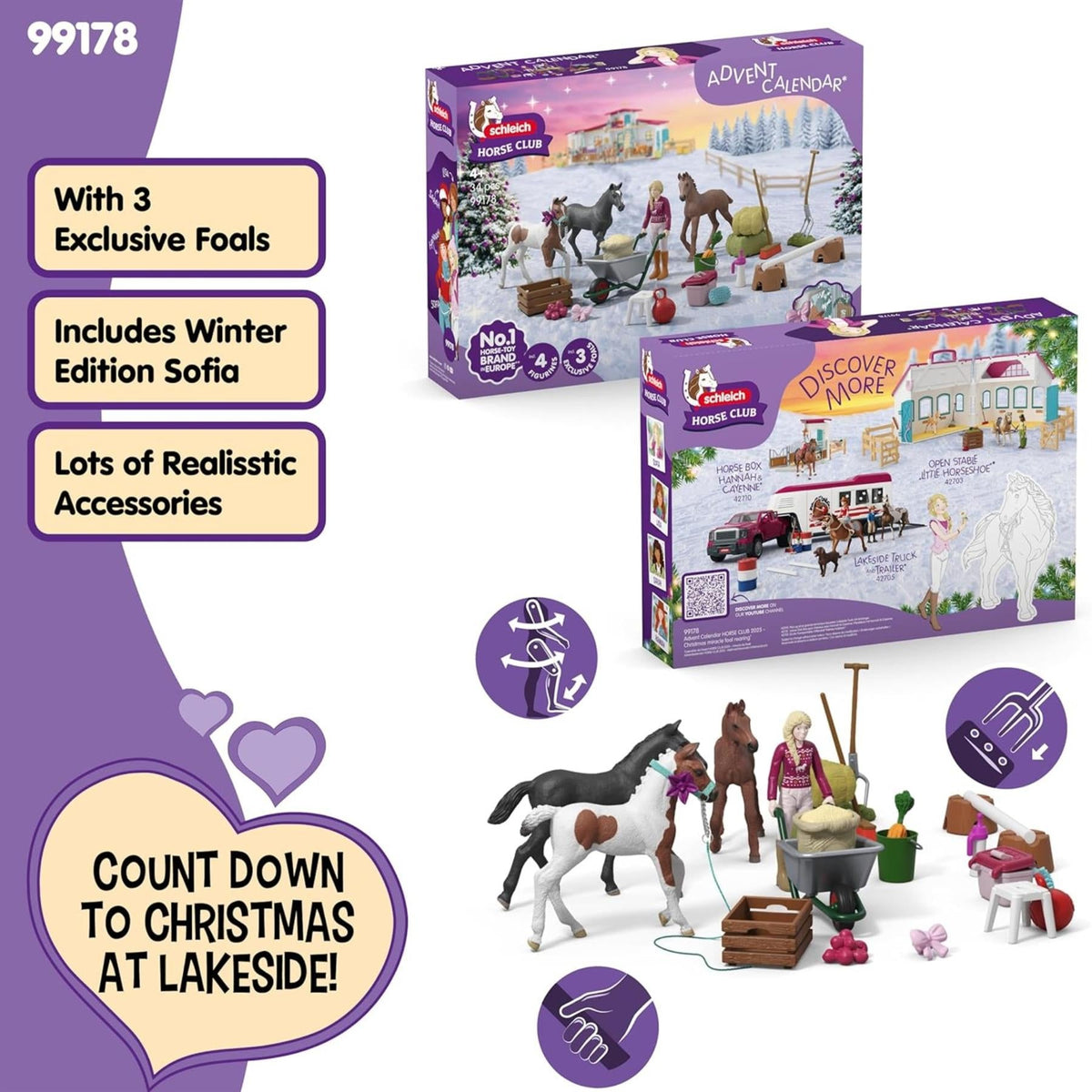 Schleich Horse Club Toy Advent Calendar, Horse Advent Calendar 2025, 34 Pieces Advent Calendar - Tophatter Daily Deals