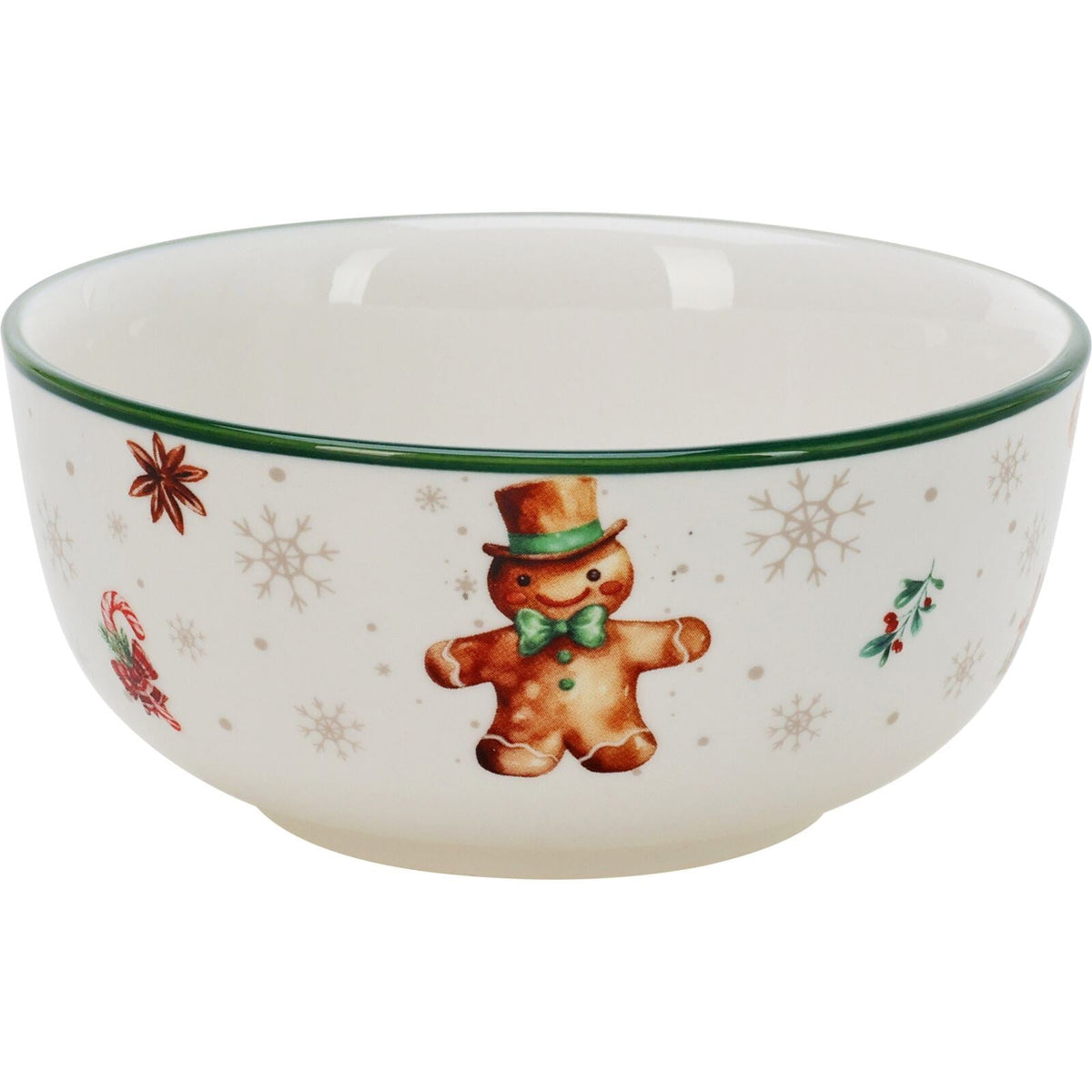 Gingerbread Christmas Bowl | Ceramic Bowl for Snacks, Soups & Desserts Bowl - Tophatter Daily Deals