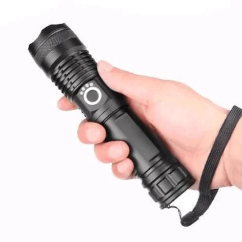 90000 Lumens XHP50.2 Zoom Flashlight USB Rechargeable - Tophatter Daily Deals