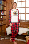 Graphic Top and Plaid Pants Set Loungewear Sets - Tophatter Daily Deals