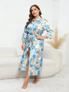 Plus Size Tie Waist Robe Sleep Dresses - Tophatter Daily Deals