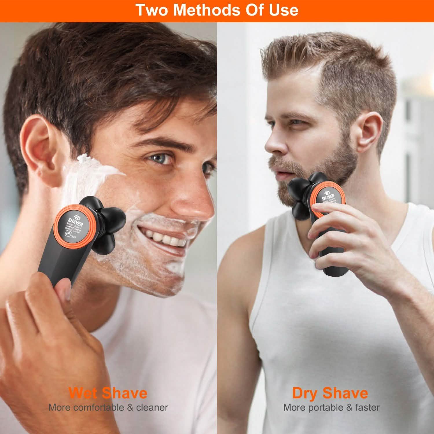 4D Electric Shavers Razor IPX7 Rechargeable Beard Trimmer Men's Grooming - Tophatter Daily Deals