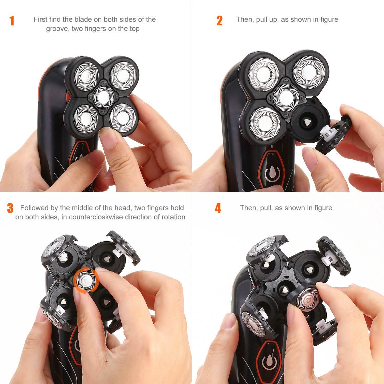 4D Electric Shavers Razor IPX7 Rechargeable Beard Trimmer Men's Grooming - Tophatter Daily Deals