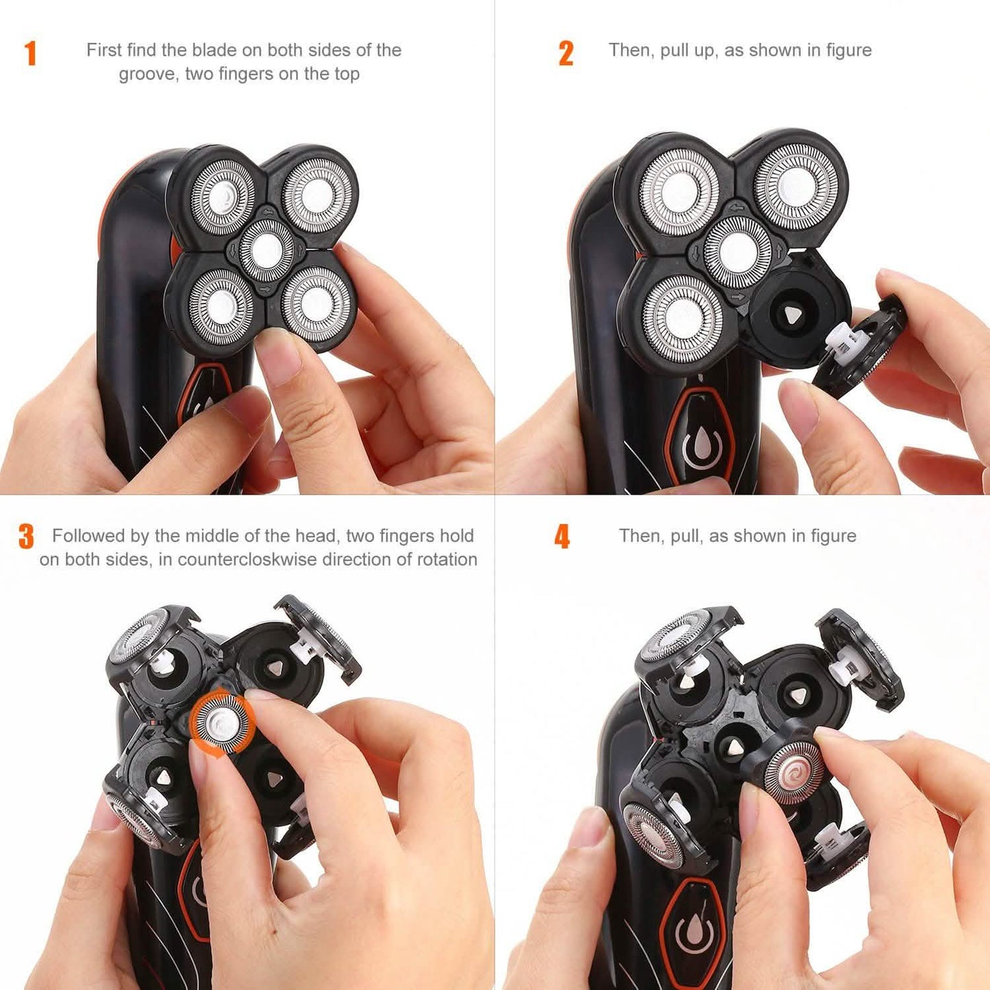 4D Electric Shavers Razor IPX7 Rechargeable Beard Trimmer Men's Grooming - Tophatter Daily Deals