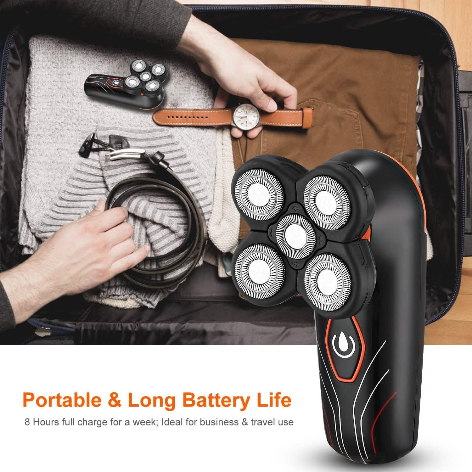 4D Electric Shavers Razor IPX7 Rechargeable Beard Trimmer Men's Grooming - Tophatter Daily Deals