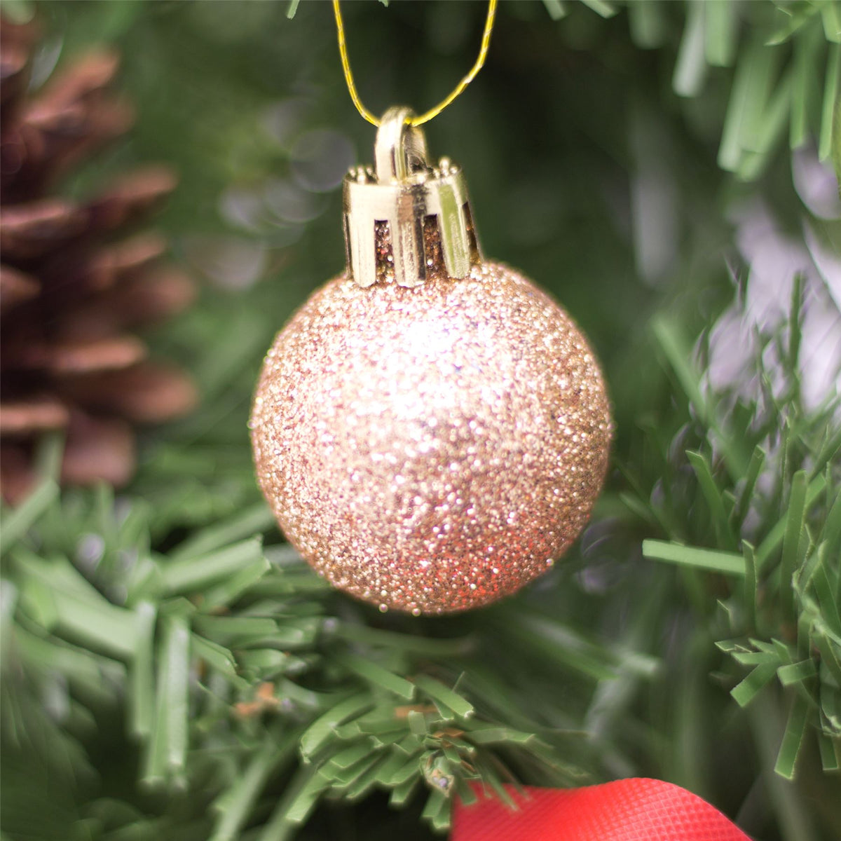 24 Piece Gold And Pink Mini Christmas Baubles | Christmas Tree Decorations | Gold Xmas Baubles Christmas Decor Baubles - Tophatter Daily Deals