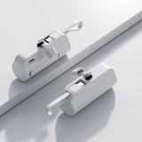 5000mah Portable Charger With Built-in Cable Power Bank External Battery White Apple plug 0 - Tophatter Daily Deals