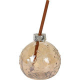 Christmas Bauble Drinking Jar | Novelty Glass with Straw for Festive Drinks Light Bronze Drinking Jar - Tophatter Daily Deals