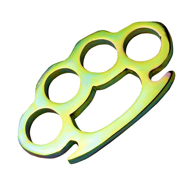 Heavy Duty Rainbow Finish Knuckle Paperweight - Tophatter's Inc. Weapons Store Online Collectible Weapons - Tophatter Daily Deals