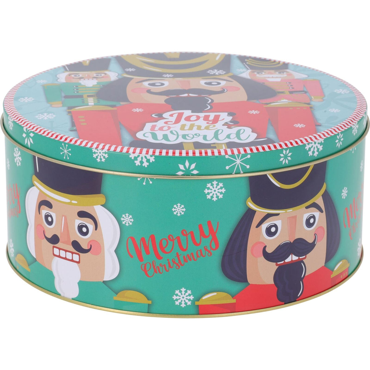 Set of 3 Christmas Storage Tins | 3-piece Nutcracker Round Kitchen Nesting Tins Biscuit Tin - Tophatter Daily Deals