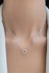 Inlaid Cubic Zirconia 925 Sterling Silver Necklace Necklaces - Tophatter Daily Deals