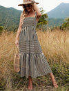 Striped Smocked Tiered Cami Dress Casual Dresses - Tophatter Daily Deals