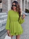 Round Neck Layered Mini Dress Casual Dresses - Tophatter Daily Deals