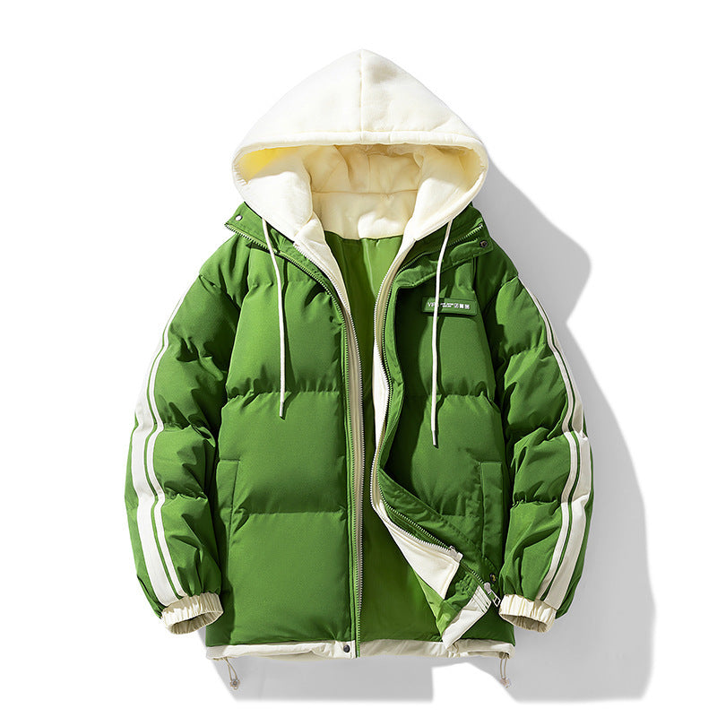 Insulating Men's Hooded Puffer Jacket - Boxy Polyester 3D Changing Face Moving Picture Frame - Tophatter Daily Deals