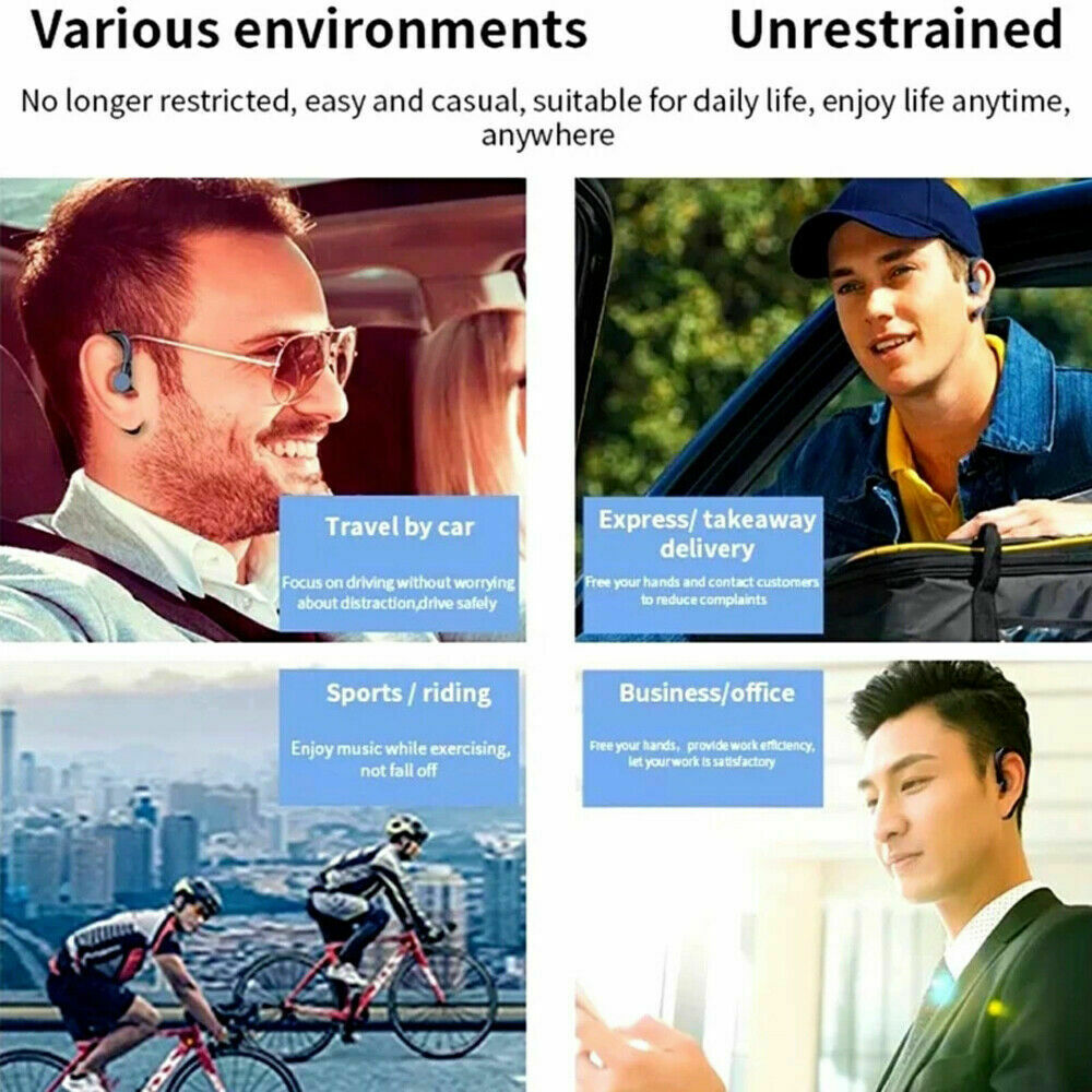 Bluetooth 5.0 Earpiece Driving Trucker Wireless Headset Earbuds Noise Cancelling 5 - Tophatter Daily Deals
