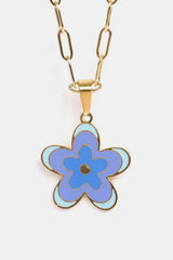Flower Pendant Stainless Steel Necklace Necklaces - Tophatter Daily Deals