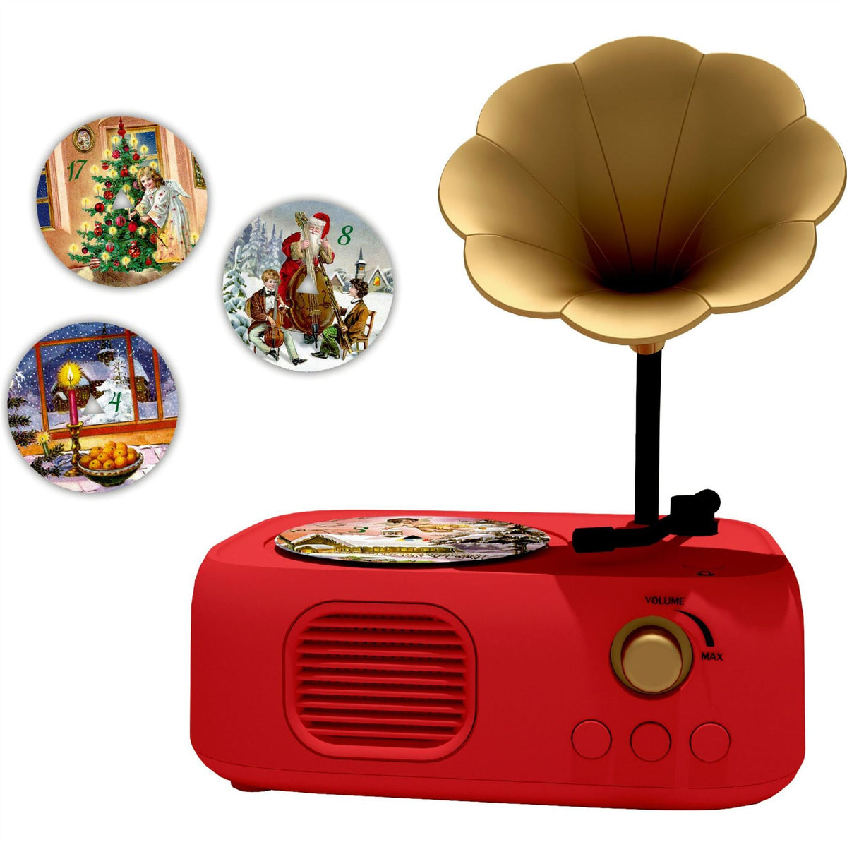 Retro Gramophone Musical Advent Calendar | Music Box Christmas Advent Calendar Advent Calendar - Tophatter Daily Deals