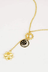 Zircon Sun and Moon Pendant Necklace Necklaces - Tophatter Daily Deals