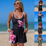 Women's Minimalist Sports One-Piece Swimsuit – Solid Color Sleeveless Women's Swimwear - Tophatter Daily Deals