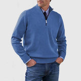 Soft Men's Stand Collar Sweater - Slim Fit, Acrylic Blue 3D Changing Face Moving Picture Frame - Tophatter Daily Deals