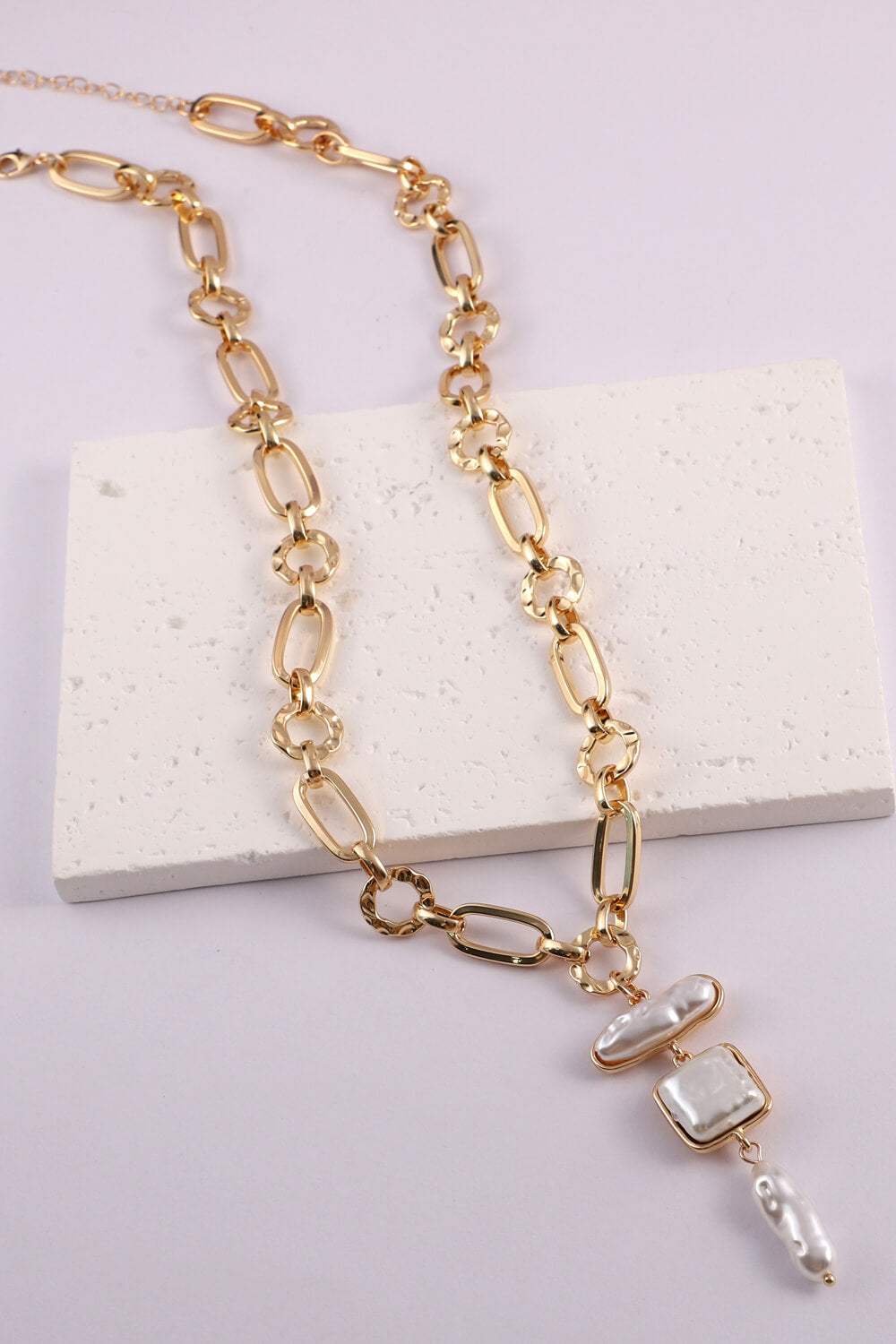 5-Piece Wholesale Freshwater Pearl Chunky Chain Necklace Necklaces - Tophatter Daily Deals