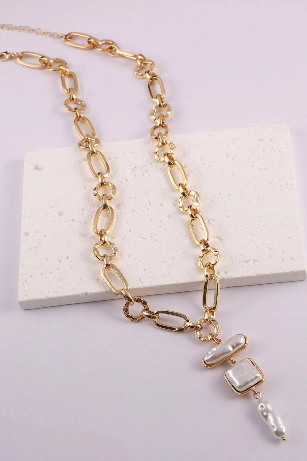 5-Piece Wholesale Freshwater Pearl Chunky Chain Necklace Necklaces - Tophatter Daily Deals