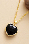 Natural Stone Heart Pendant Necklace Necklaces - Tophatter Daily Deals