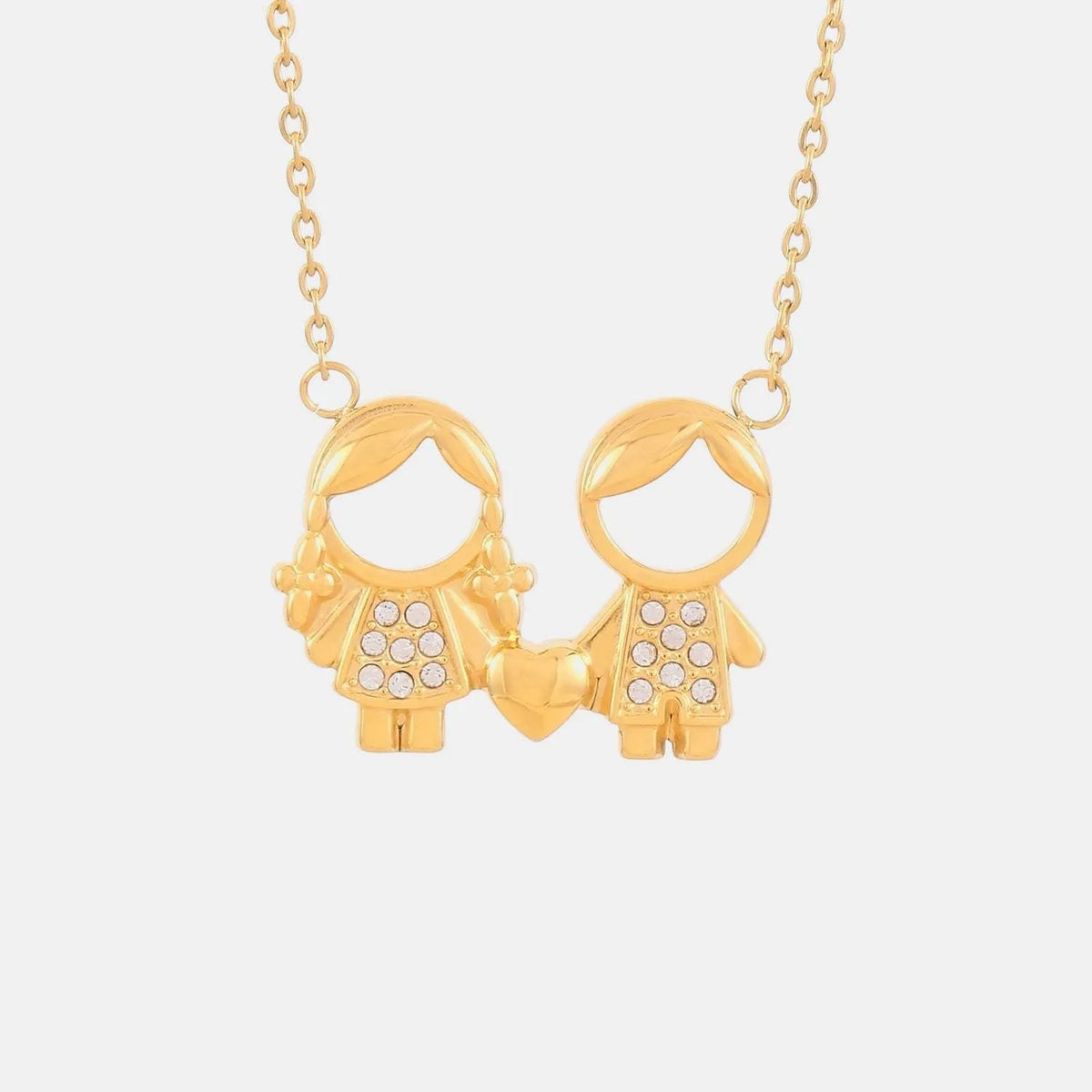 Pendant Rhinestone Stainless Steel Necklace Gold Boy-Girl One Size Necklaces - Tophatter Daily Deals