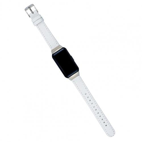 Bracelet Leather Strap With Lychee Pattern White 0 - Tophatter Daily Deals
