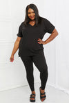 Zenana Self Love Full Size Brushed DTY Microfiber Lounge Set in Black Black Loungewear Sets - Tophatter Daily Deals