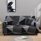 Black Square Black And White Gray Printed Sofa Cover Black square 0 - Tophatter Daily Deals